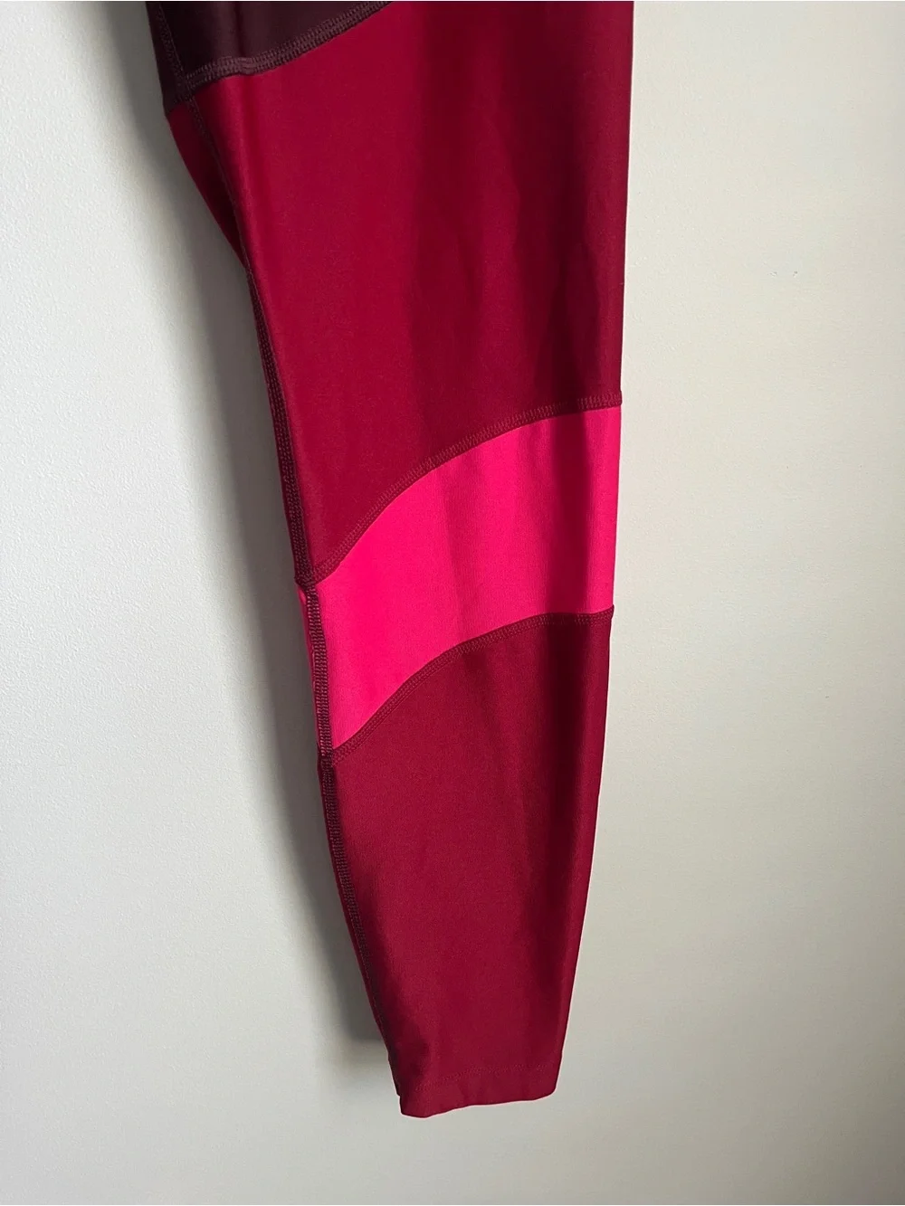 Nike Dri Fit Colorblock Ankle Just Do It Logo Burgundy High Rise Leggings Sz.XXL